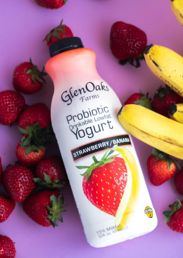 Glen Oaks Farms Probiotic Drinkable Yogurt Strawberry Banana - GlenOaks Farms